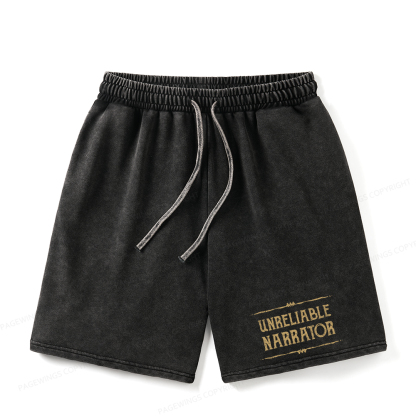 Pagewings Unreliable Narrator Unisex Washed Shorts