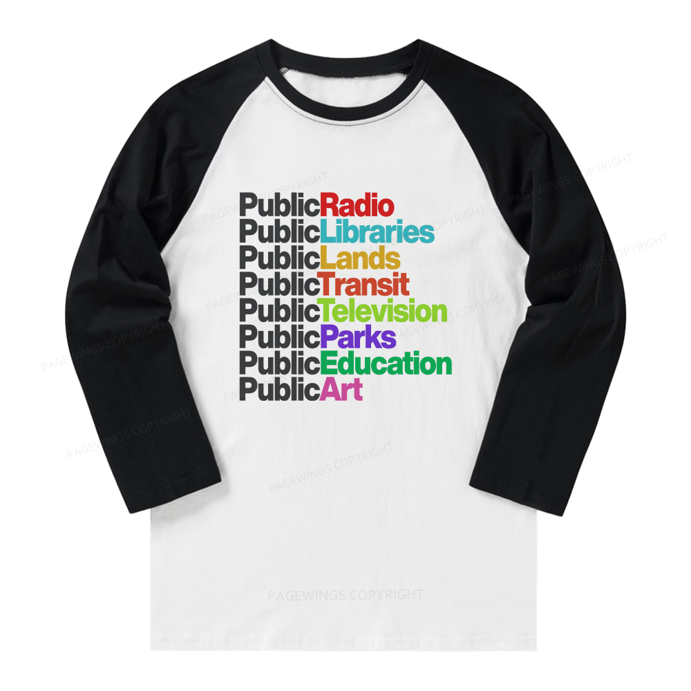 ]Pagewings Public Libraries Long Sleeve Raglan T-shirt