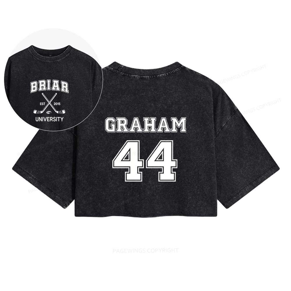 Pagewings Hockey Romance Women's Washed Cropped T-shirt