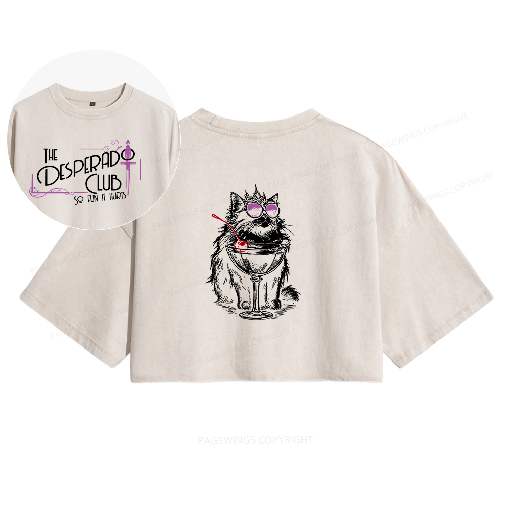Pagewings Desperado Club Women's Washed Cropped T-shirt