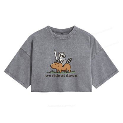 Pagewings We Read At Dawn Women's Washed Cropped T-shirt