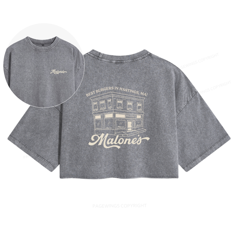 Pagewings Hockey Romance Women's Washed Cropped T-shirt