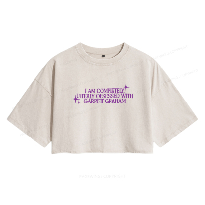 Pagewings Hockey Romace Women's Washed Cropped T-shirt