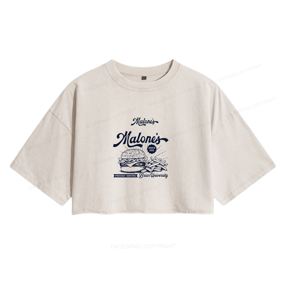 Pagewings Hockey Romance Women's Washed Cropped T-shirt