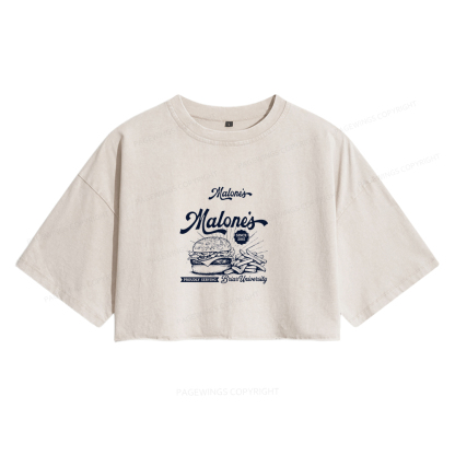 Pagewings Hockey Romance Women's Washed Cropped T-shirt