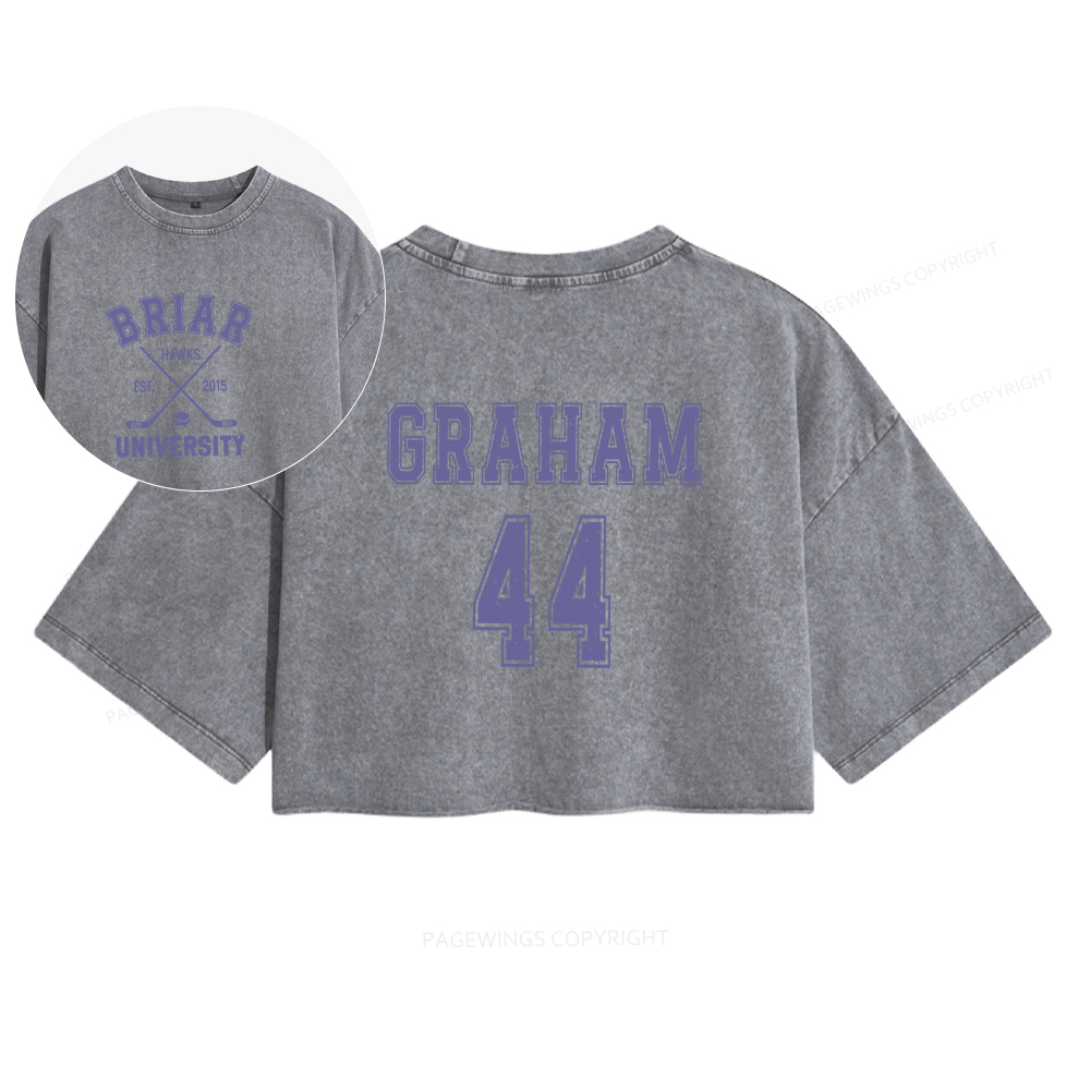 Pagewings Hockey Romance Women's Washed Cropped T-shirt