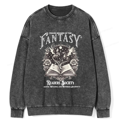 Pagewings Fantasy Readers Society Unisex Washed Sweatshirt