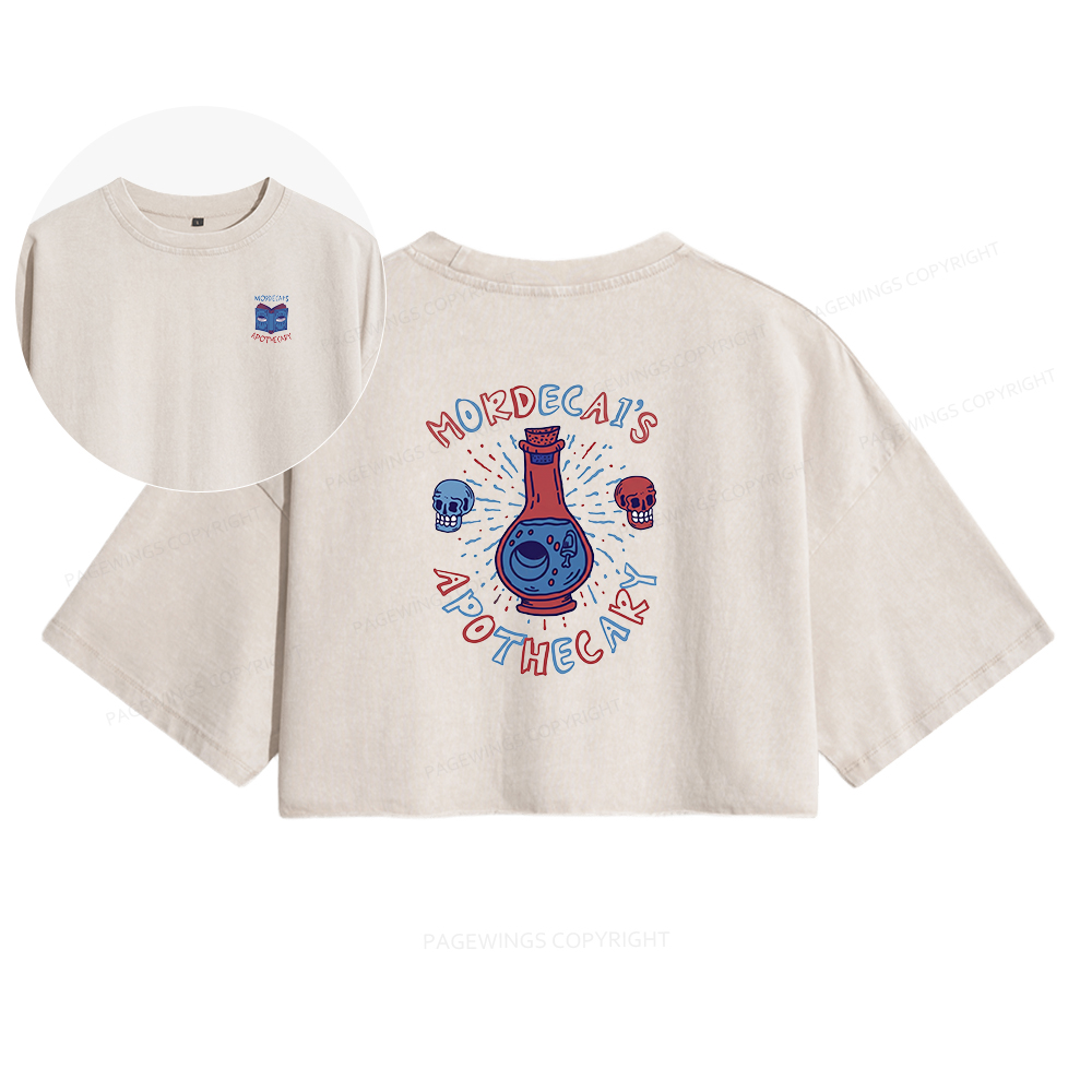 Pagewings Apothecary Women's Washed Cropped T-shirt