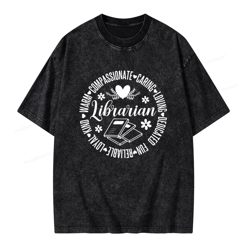 Pagewings Librarian Book Lover Unisex Washed T-shirt