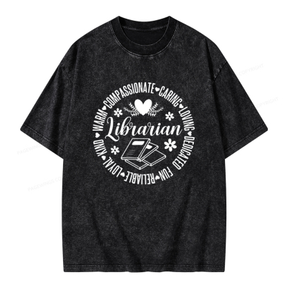 Pagewings Librarian Book Lover Unisex Washed T-shirt