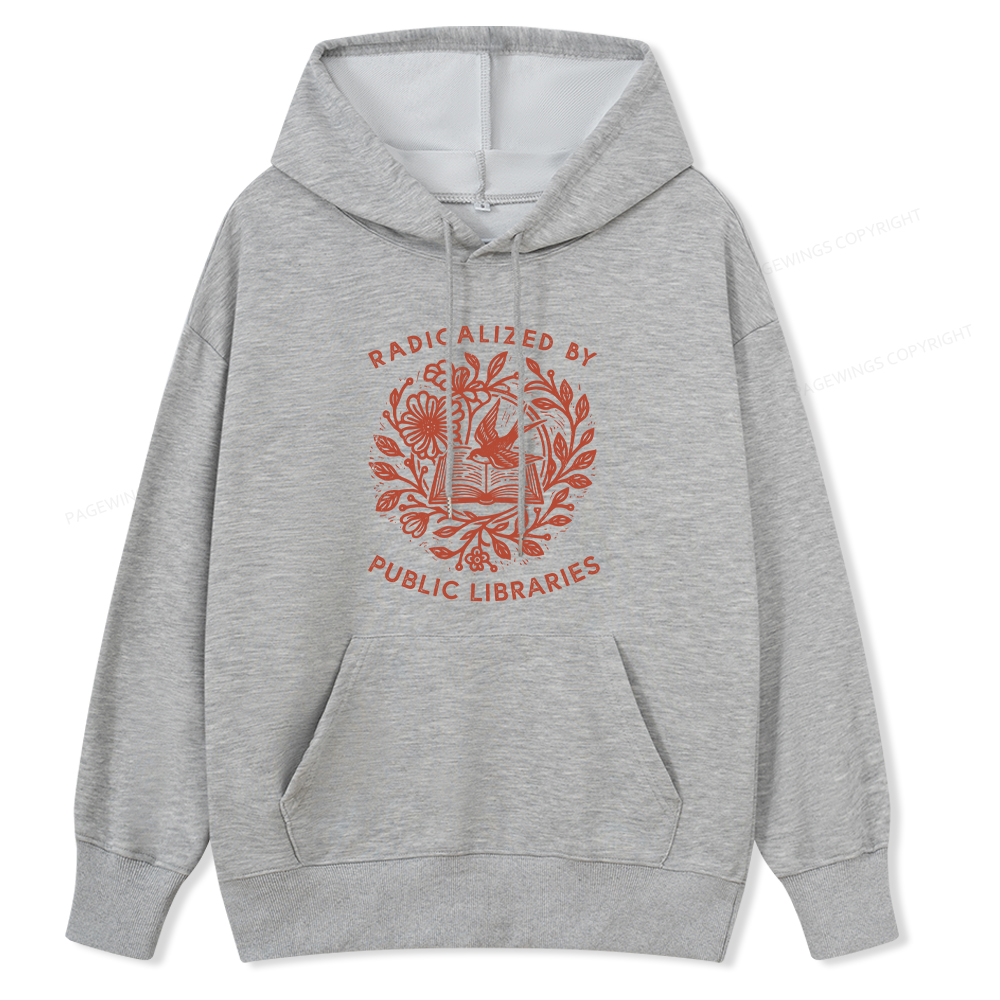 Pagewings Radicalized By Public Libraries Unisex Classic Hoodie