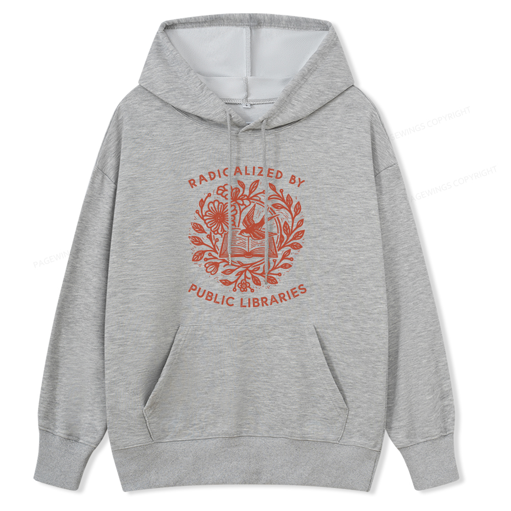 Pagewings Radicalized By Public Libraries Unisex Classic Hoodie