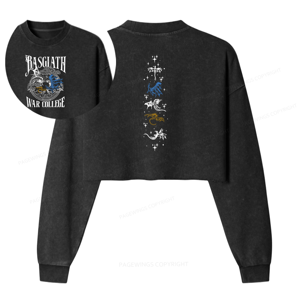 Pagewings Fantasy Bookish Washed Crop Sweatshirt