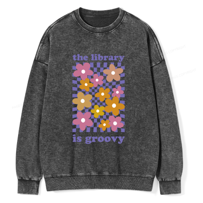 Pagewings The Library is Groovy Unisex Washed Sweatshirt