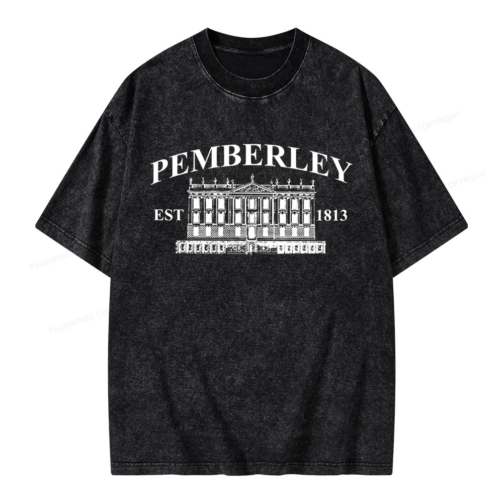 Pagewings Pemberley Unisex EST 1813 Washed T-shirt