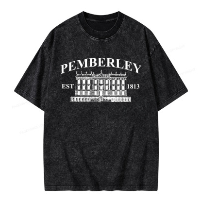 Pagewings Pemberley Unisex EST 1813 Washed T-shirt
