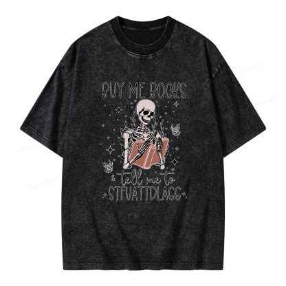 Pagewings Buy Me Books & Tell Me To Stfuatdlagg Unisex Washed T-shirt
