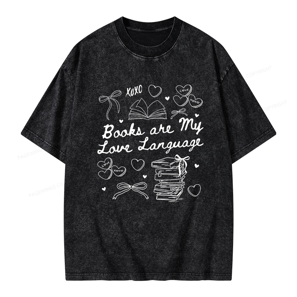 Pagewings Books Are My Love Language Unisex Washed T-shirt