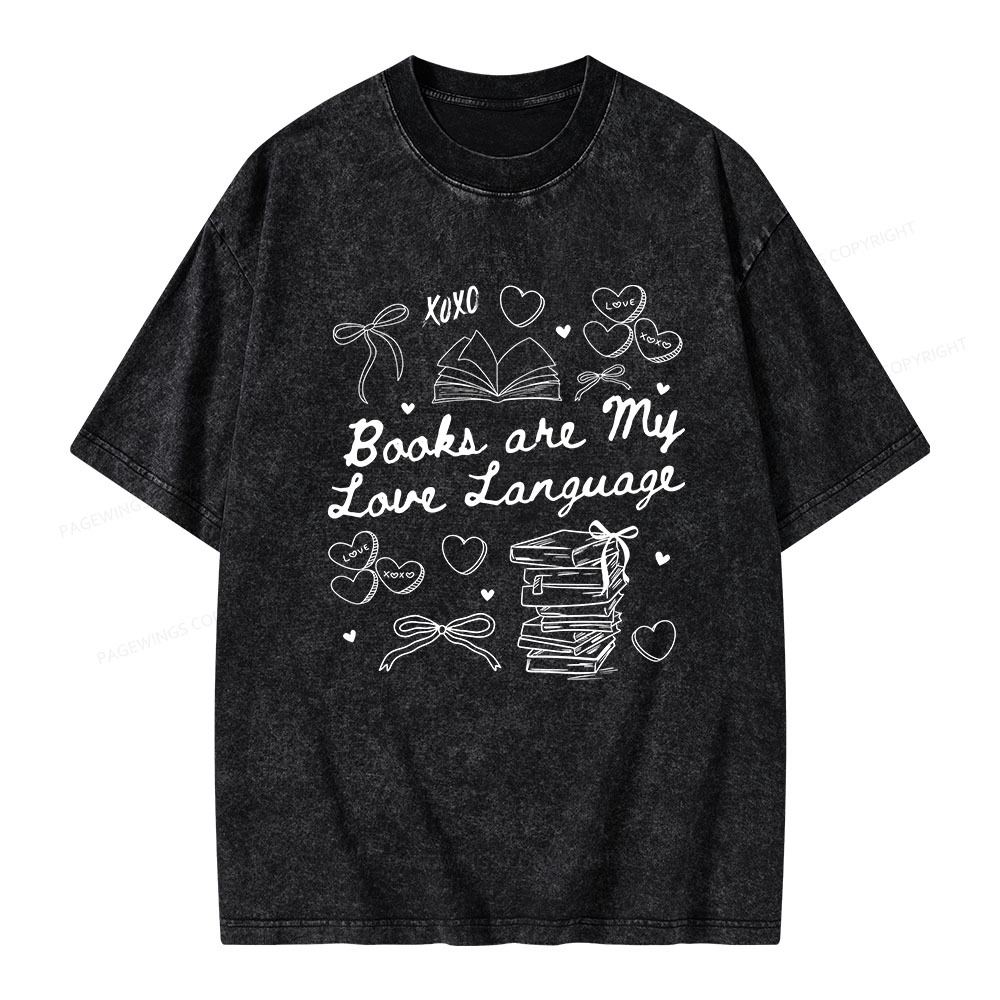 Pagewings Books Are My Love Language Unisex Washed T-shirt