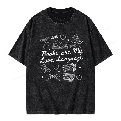 Pagewings Books Are My Love Language Unisex Washed T-shirt