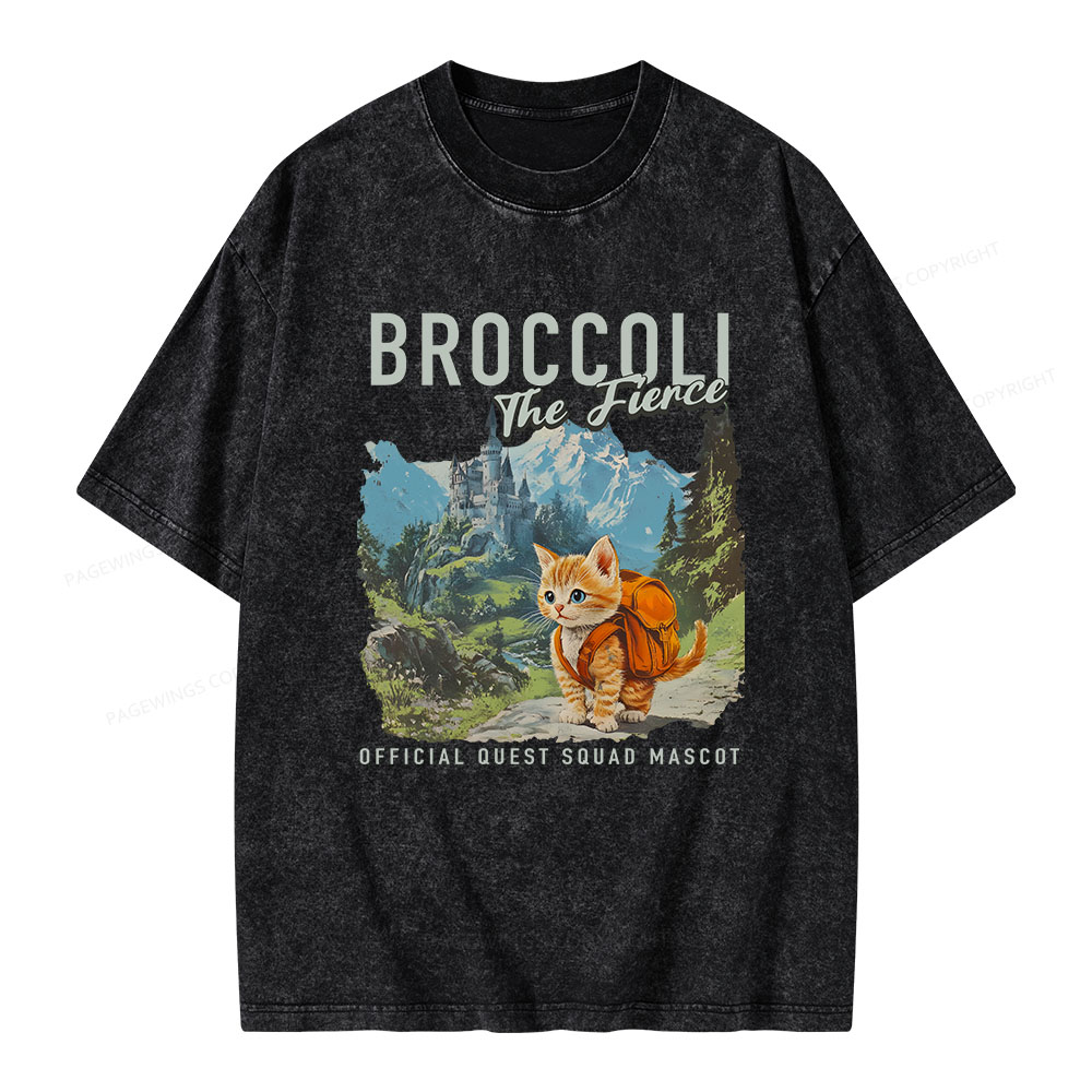 Pagewings Broccoli the Fierce Unisex Washed T-shirt