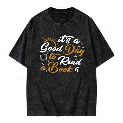 Pagewings It's A Good Day To Read A Book Unisex Washed T-shirt
