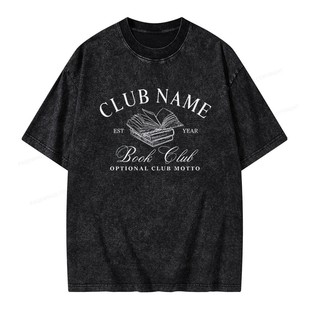 Pagewings Personalized Book Club Unisex Washed T-shirt
