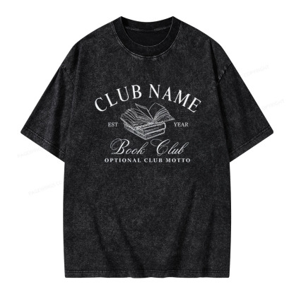 Pagewings Personalized Book Club Unisex Washed T-shirt
