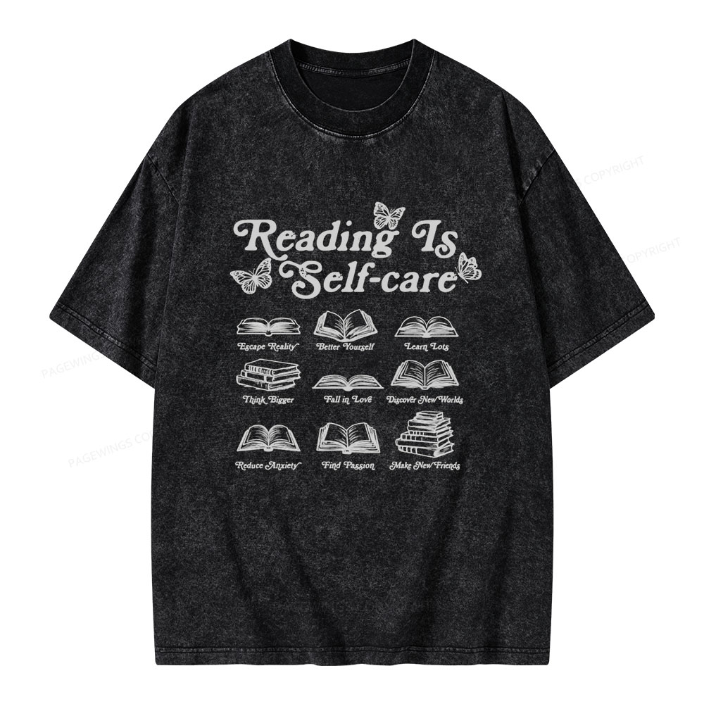 Pagewings Reading Is Self-care Unisex Washed T-shirt