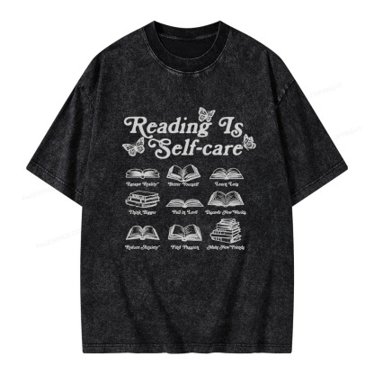 Pagewings Reading Is Self-care Unisex Washed T-shirt