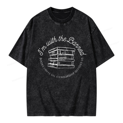 Pagewings I'm with the Banned Unisex Washed T-shirt