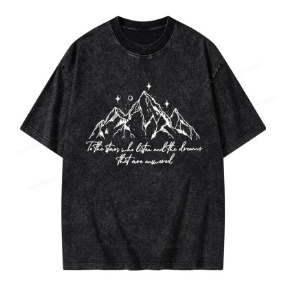 Pagewings Listen To Stars Answer Dreams Unisex Washed T-shirt
