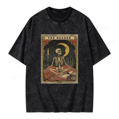 Pagewings The Reader Tarot Card Unisex Washed T-shirt