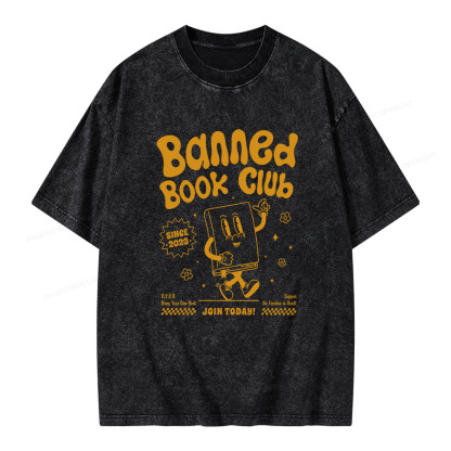 Pagewings Banned Book Club Unisex Washed T-shirt