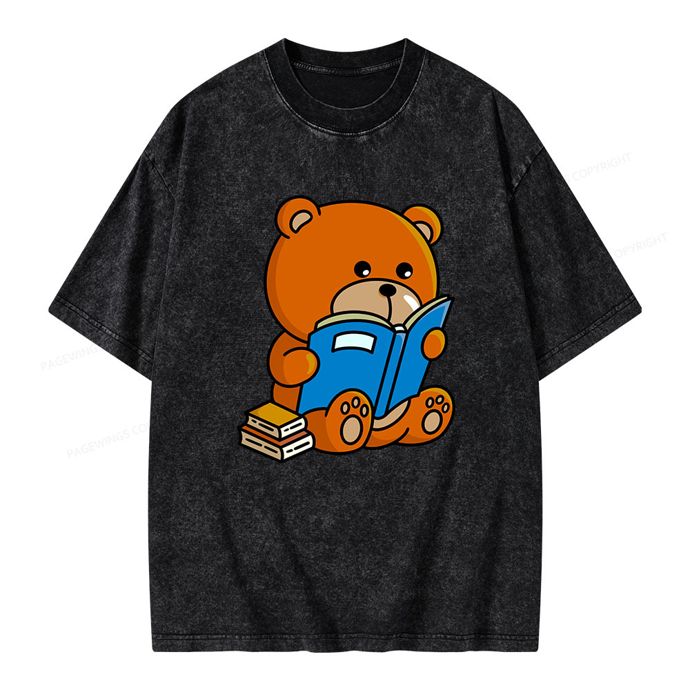 Pagewings Bookish Bear Unisex Washed T-shirt