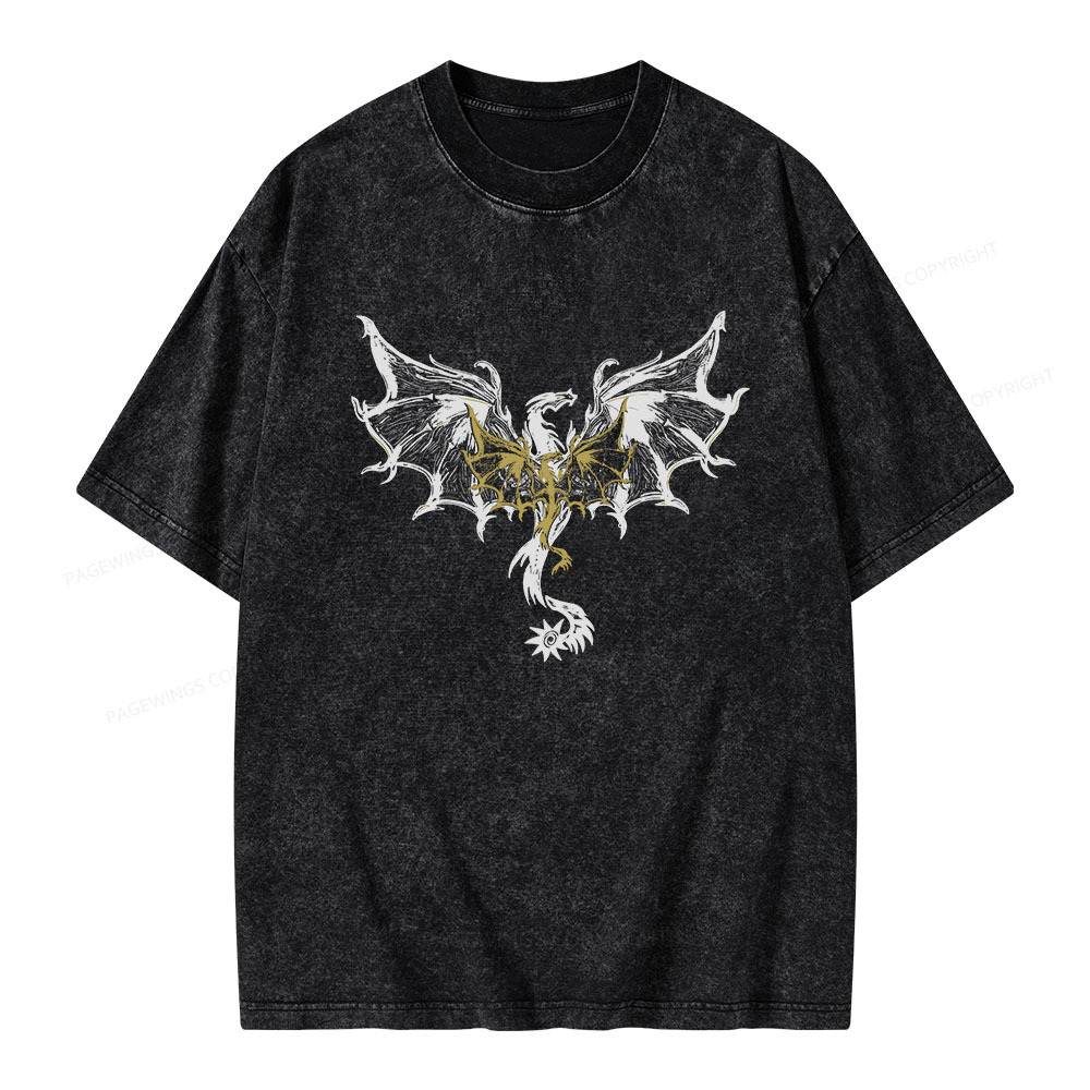 Pagewings Dragon Fantasty Unisex Washed T-shirt