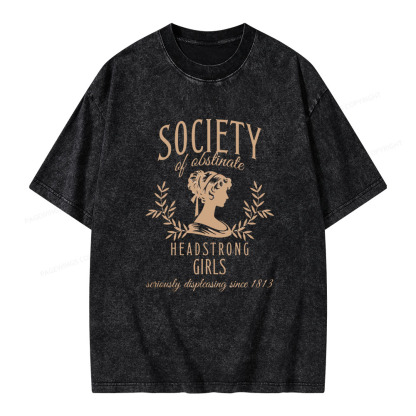 Pagewings Society Of Obstinate Headstrong Girls  Unisex Washed T-shirt