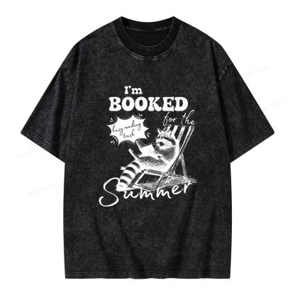 Pagewings I'm Booked For The Summer Unisex Washed T-shirt