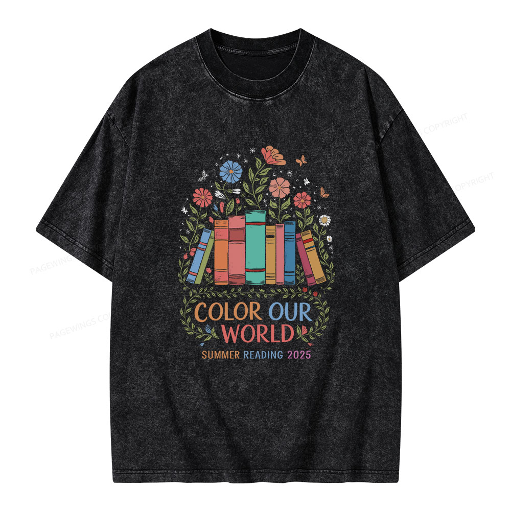 Pagewings Color Our World  Unisex Washed T-shirt