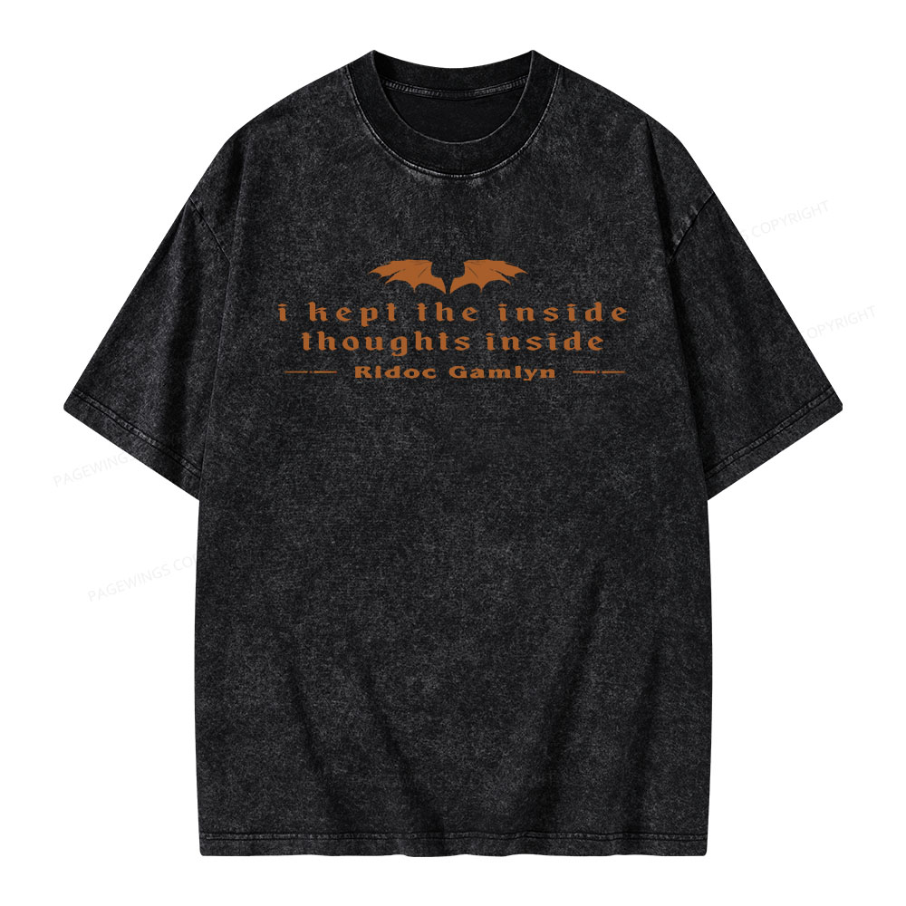Pagewings I Kept The Inside Thoughts Inside Unisex Washed T-shirt