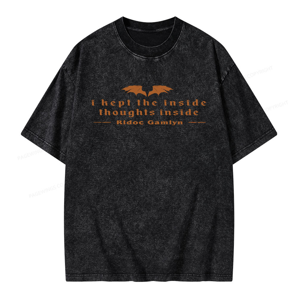 Pagewings I Kept The Inside Thoughts Inside Unisex Washed T-shirt