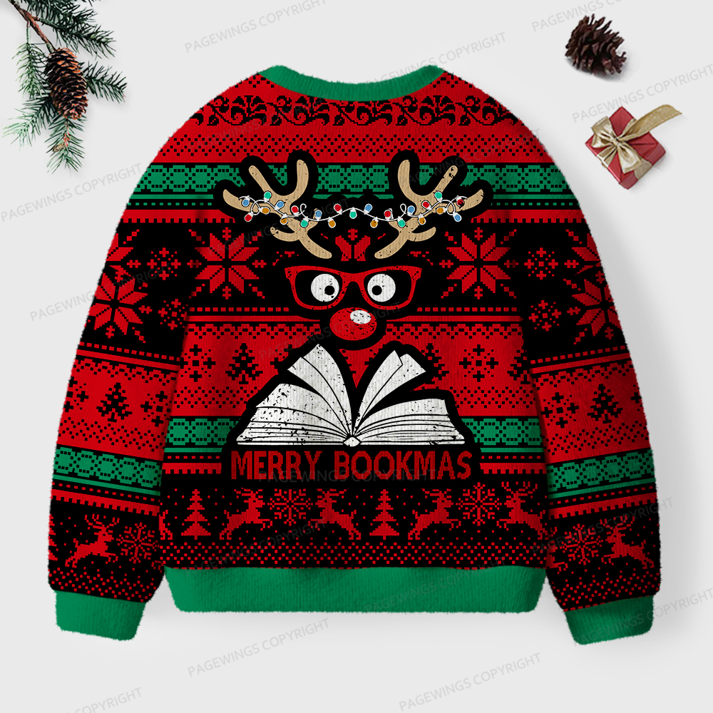 Pagewings Merry Bookmas Unisex Ugly Sweatshirt