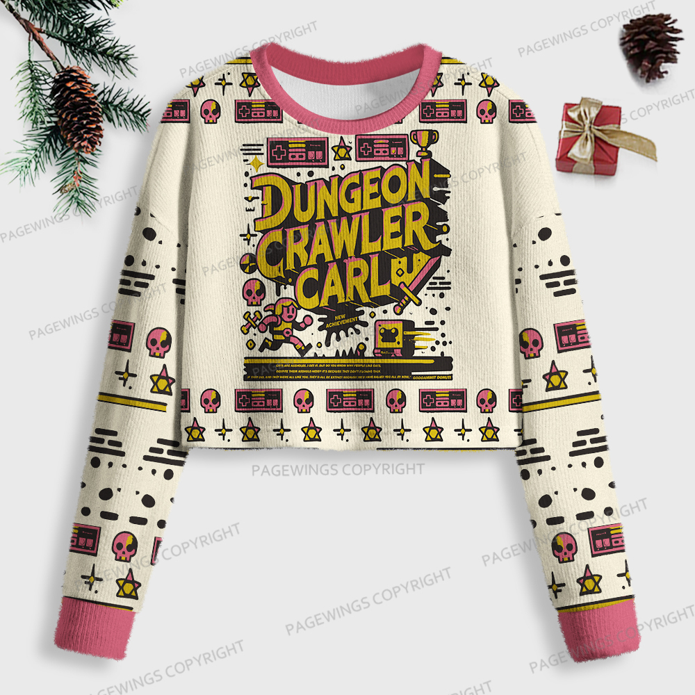 Pagewings Sci-Fi Book Lover Women Ugly Crop Sweatshirt