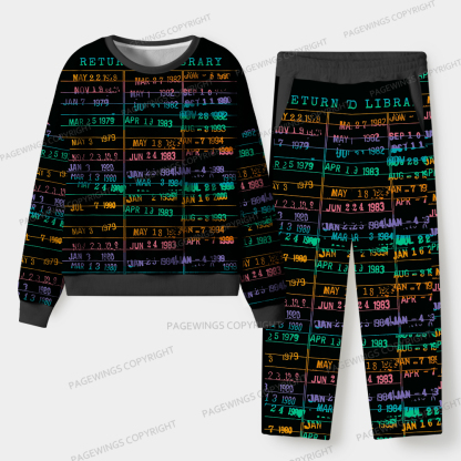 Pagewings Library Card Unisex Flannel Pajama Set