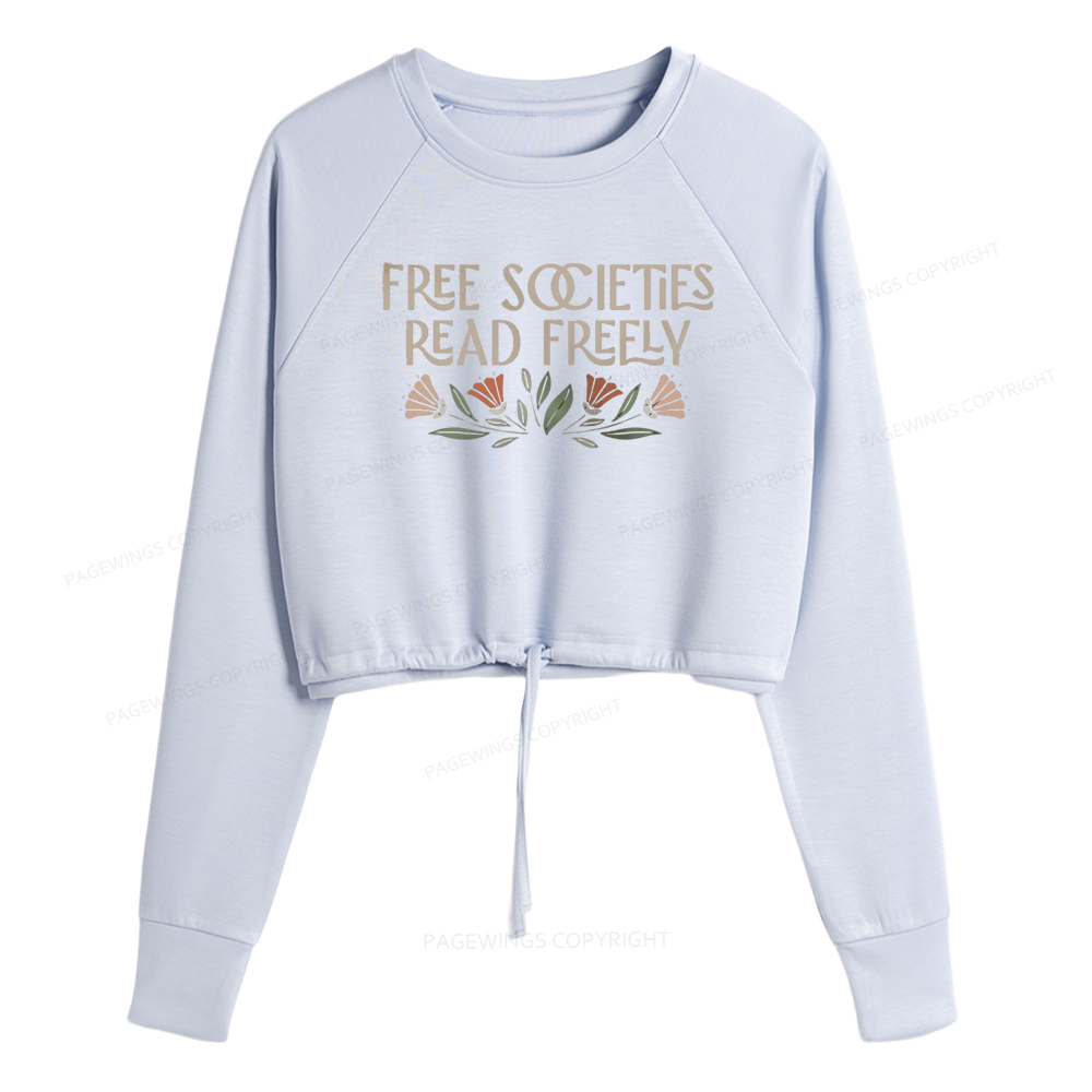 Pagewings Read Freely Women Cropped Sweatshirt 