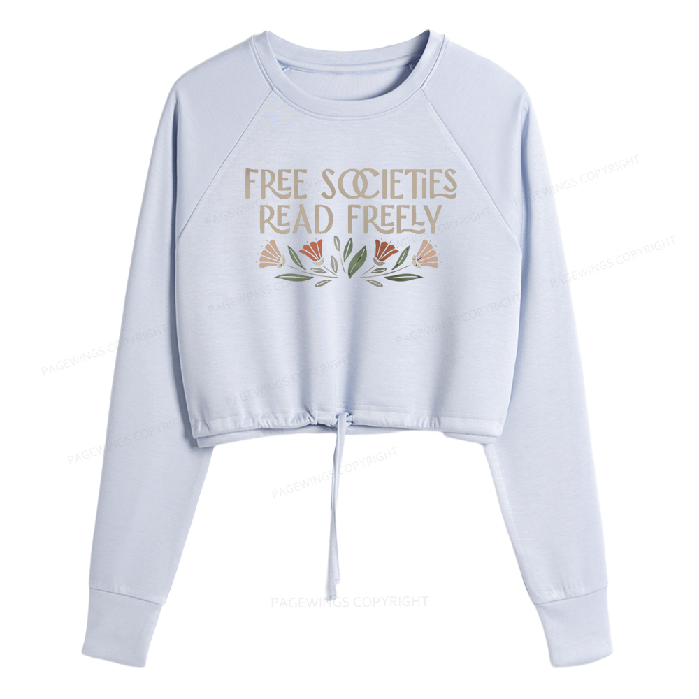 Pagewings Read Freely Women Cropped Sweatshirt 