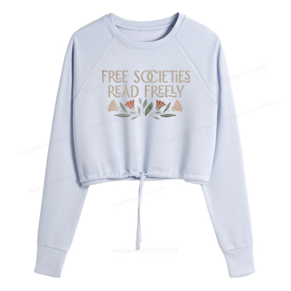 Pagewings Read Freely Women Cropped Sweatshirt 