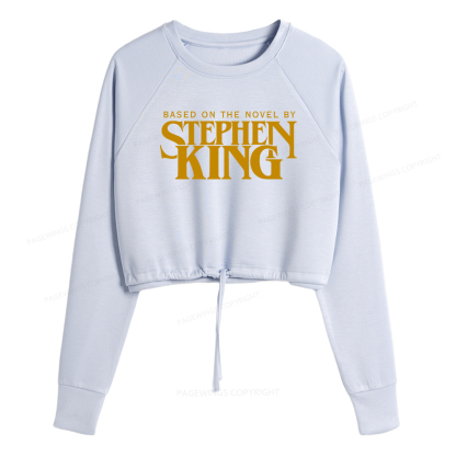 Pagewings Based On A Novel By Horror Writer Women Cropped Sweatshirt 