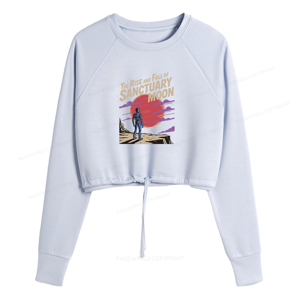 Pagewings The Rise And Fall Of Sanctuary Moon Women Cropped Sweatshirt 