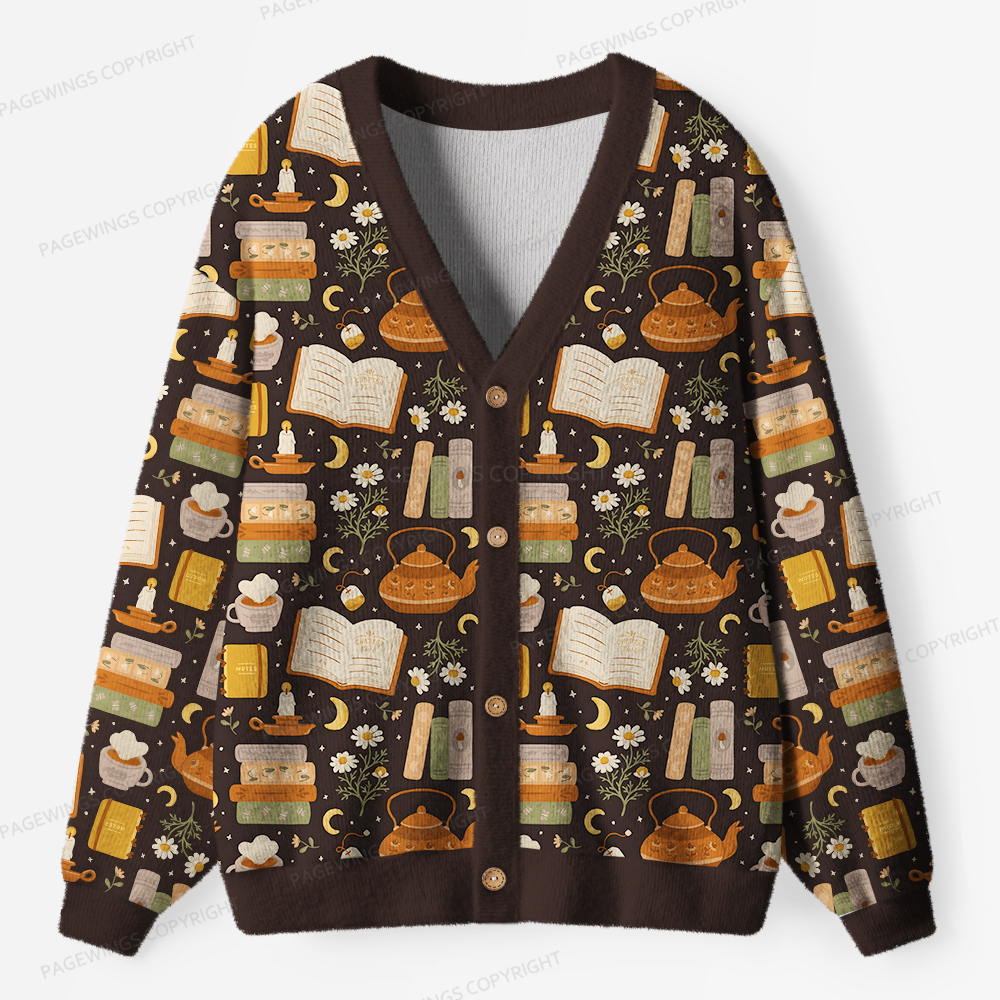 Pagewings Cozy Reading Unisex Ugly Cardigan Sweaters